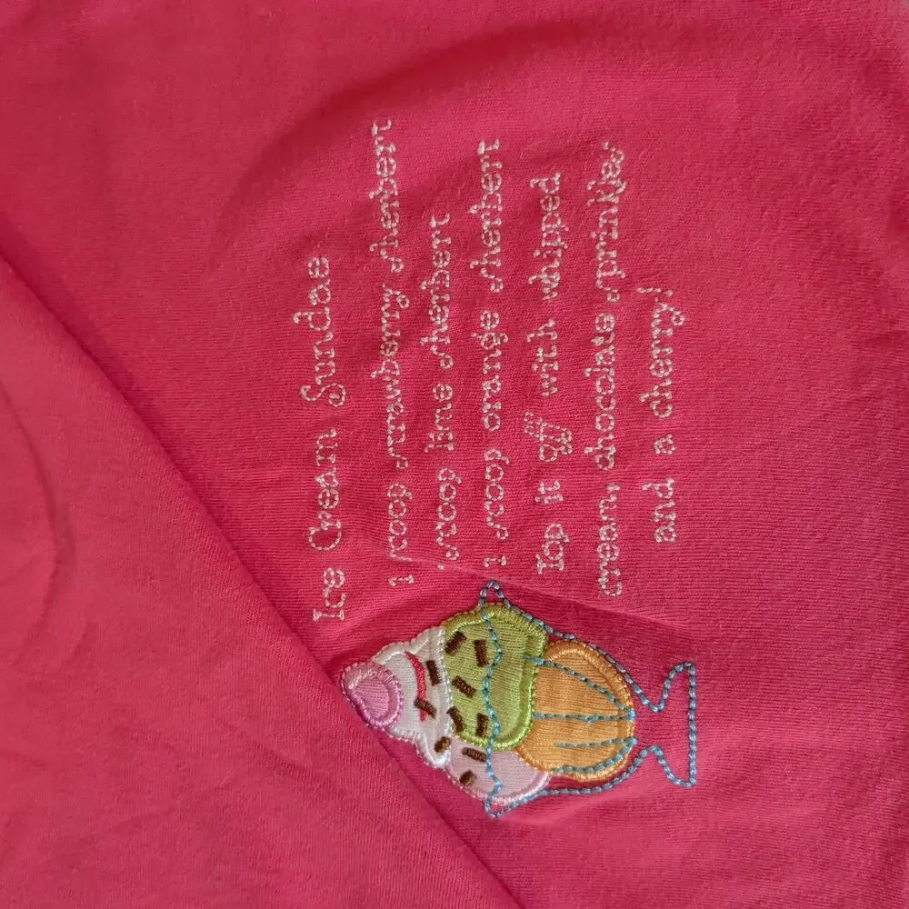 Vtg Gymboree Sweet Thing Ice Cream Sundae Baby Blanket Pink 100% Cotton 2006